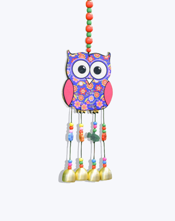 Painted Animal Wind Chimes owl image